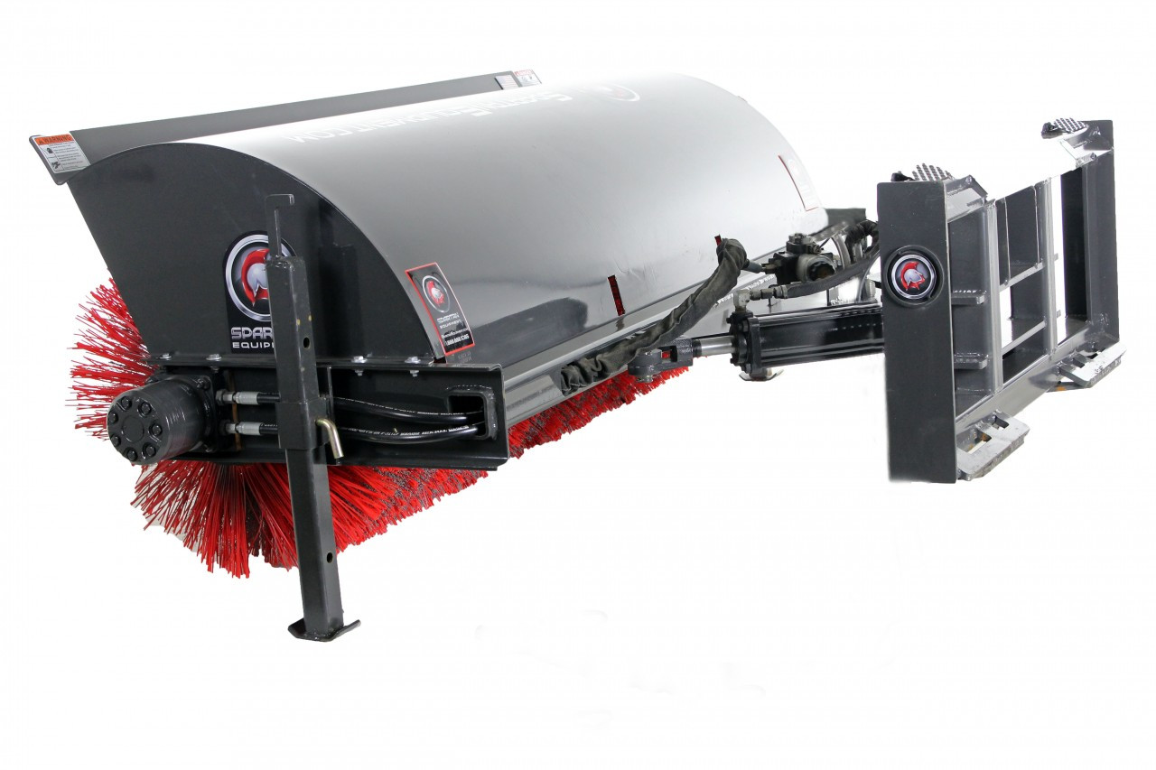 60" Manual Angle Broom Attachment Poly/Wire Skid Steer Brooms Attachment Distributors