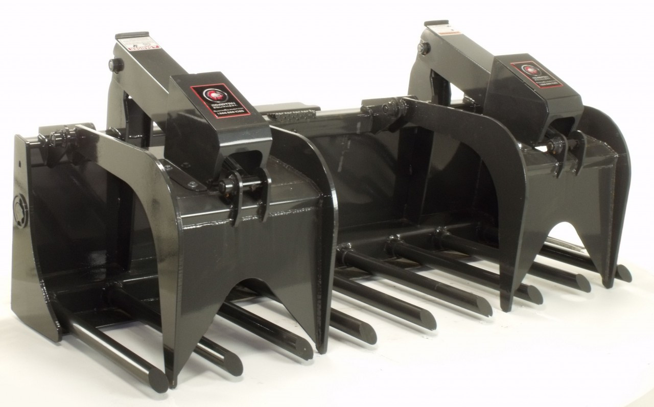 96" Wide Skid Steer Tine Grapple Bucket Attachment