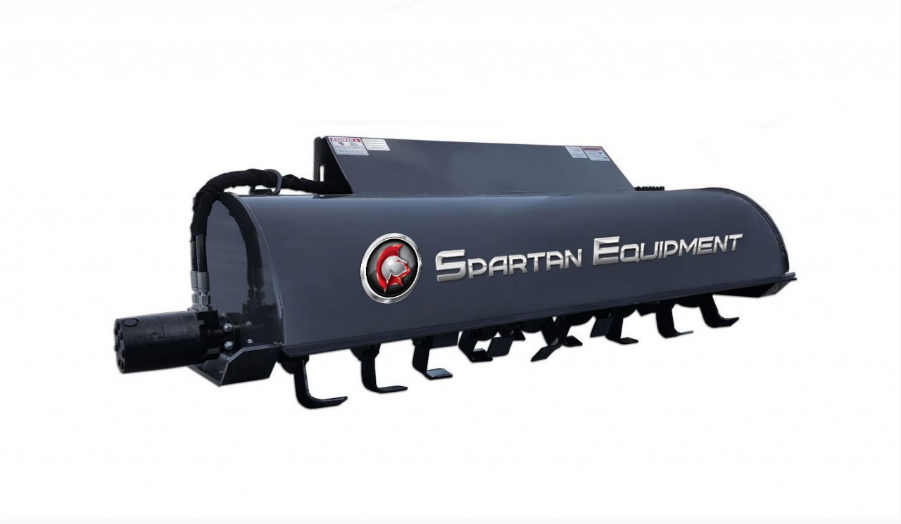 72" Wide Skid Steer Tiller Attachment 6" Deep Tines (20-40 GPM)