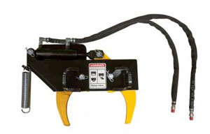 Post Driver With Power Tilt and Hydraulic Grapple Option