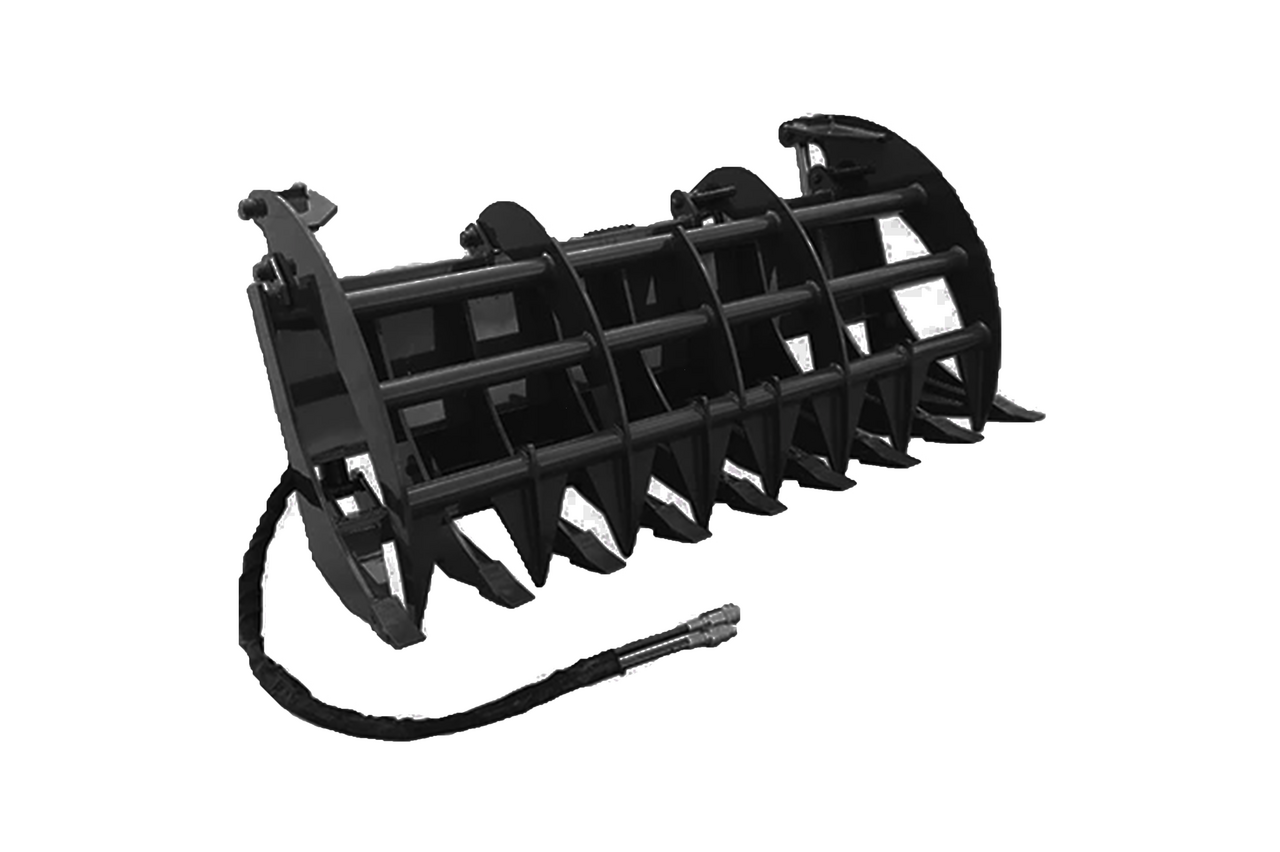 66" Wide Skid Steer Grapple Rake Attachment Industrial Series