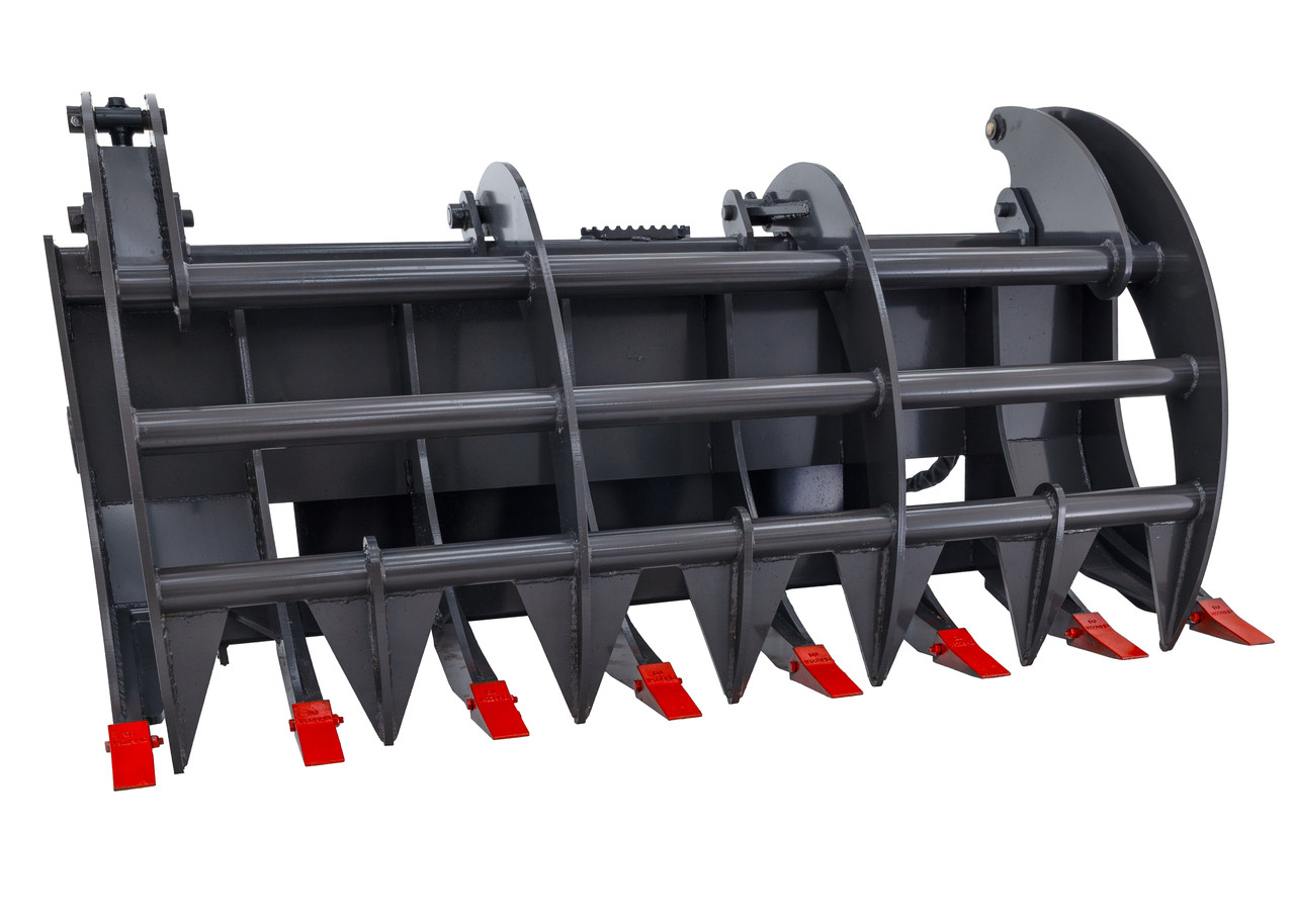 66" Wide Skid Steer Grapple Rake Attachment Industrial Series