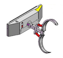 55 Gallon Skid Steer Barrel Grabber Attachment with 350° Chain Rotating Base