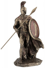 King Leonidas Spartan Warrior Statue With Spear 11 1/8" Tall
