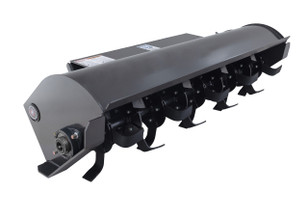 72" Wide Skid Steer Tiller Attachment With 6" Deep Tines (14-20 gpm)