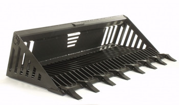 84" Wide Skid Steer Rock Bucket Attachment With Teeth