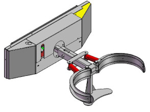 55 Gallon Skid Steer Poly Barrel Grabber Attachment with 350° Chain Rotating Base