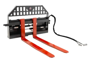 Skid Steer Pallet Fork Frame With 48" Long Tines Class II 5500 lbs Hydraulic Adjustable (Professional Series)