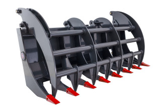 66" Wide Skid Steer Grapple Rake Attachment Industrial Series