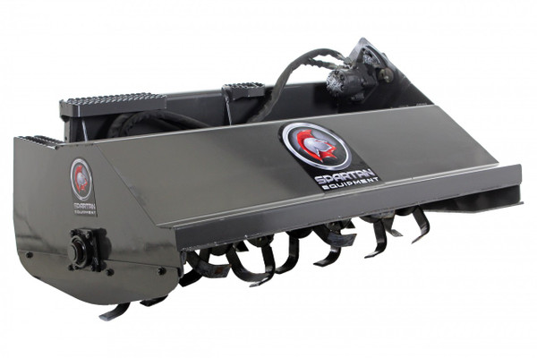 52" Wide Skid Steer Tiller Attachment With 6" Deep Tines (14-17 gpm)