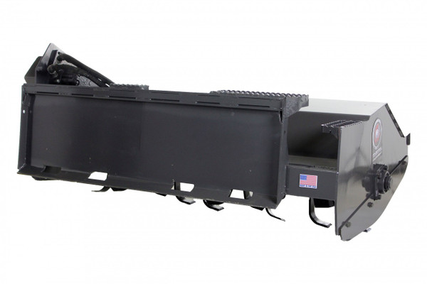 52" Wide Skid Steer Tiller Attachment With 6" Deep Tines (14-17 gpm)
