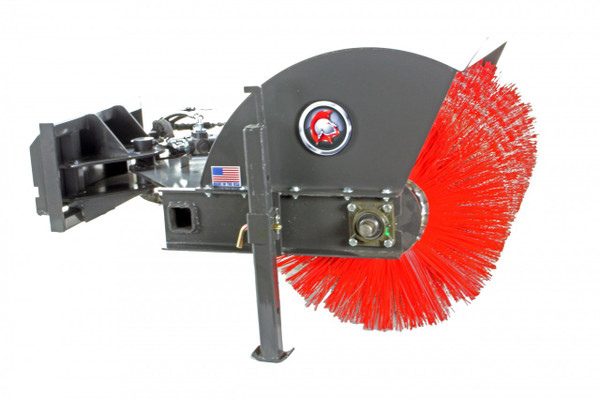 48" Wide Mini Skid Steer Manual Angle Broom With Poly/Wire Brush (Professional Series)