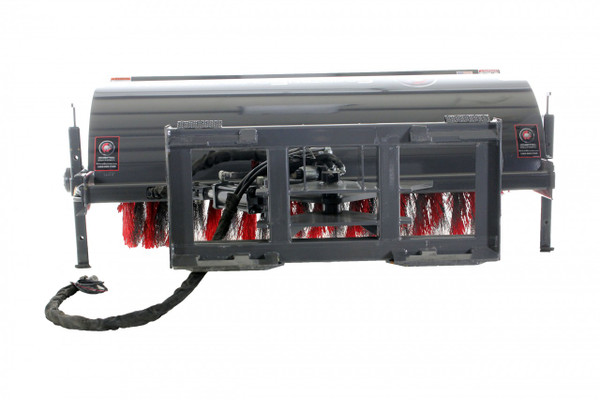 60" Wide Skid Steer Hydraulic Angle Broom Attachment With Poly & Wire Brushes