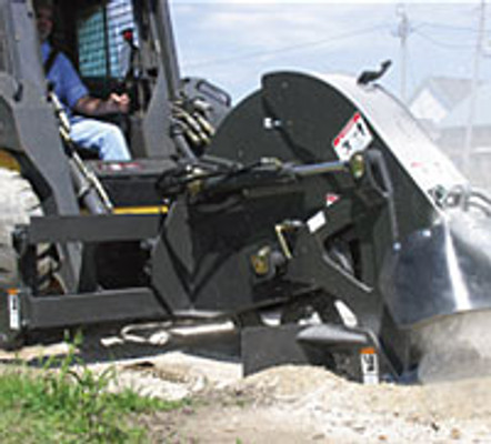 Skid Steer Rock Saw Attachment 18" Depth Wheel (Industrial Series) (Case Drain)