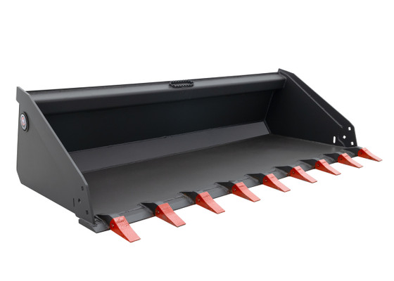 84" Wide Skid Steer Long Bottom Bucket With Teeth