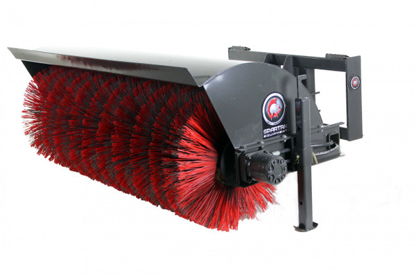 72" Wide Skid Steer Manual Angle Broom Attachment With Poly Brushes Only 72" Wide Skid Steer Manual Angle Broom Attachment With Poly Brushes Only