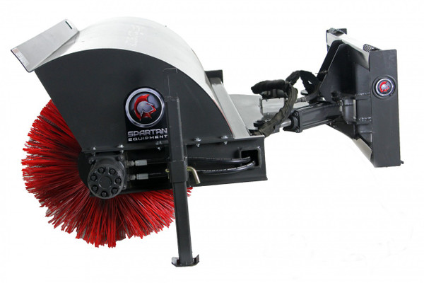 72" Wide Skid Steer Manual Angle Broom Attachment With Poly Brushes Only 72" Wide Skid Steer Manual Angle Broom Attachment With Poly Brushes Only