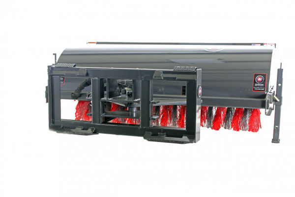 72" Wide Skid Steer Manual Angle Broom Attachment With Poly Brushes Only 72" Wide Skid Steer Manual Angle Broom Attachment With Poly Brushes Only