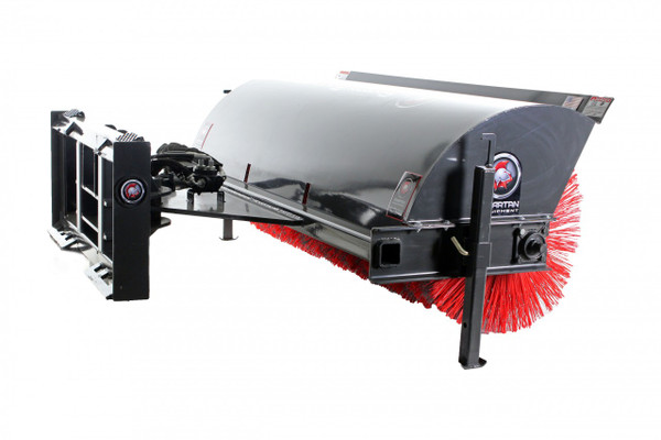 72" Wide Skid Steer Manual Angle Broom Attachment With Poly Brushes Only 72" Wide Skid Steer Manual Angle Broom Attachment With Poly Brushes Only
