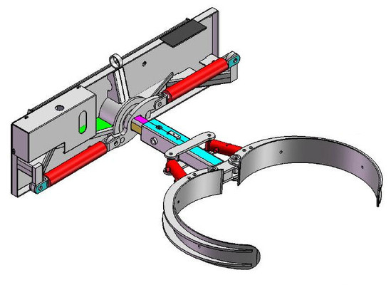 55 Gallon Skid Steer Barrel Grabber Attachment with 93° Dual Cylinder Rotating Base