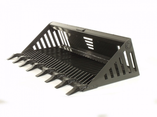 84" Wide Skid Steer Rock Bucket Attachment With Teeth