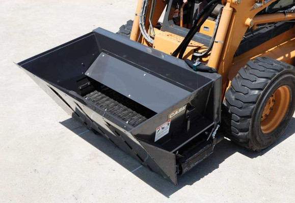 60" Wide Skid Steer Side Discharge Bucket for Sand | Aggregate | Topsoil 60" Wide Skid Steer Side Discharge Bucket for Sand | Aggregate | Topsoil
