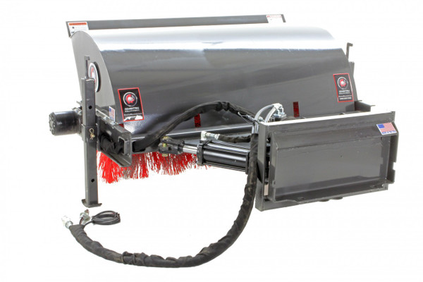 48" Wide Mini Skid Steer Hydraulic Angle Broom With Poly/Wire Brush (Professional Series)