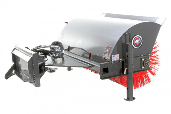 48" Wide Mini Skid Steer Hydraulic Angle Broom With Poly/Wire Brush (Professional Series)