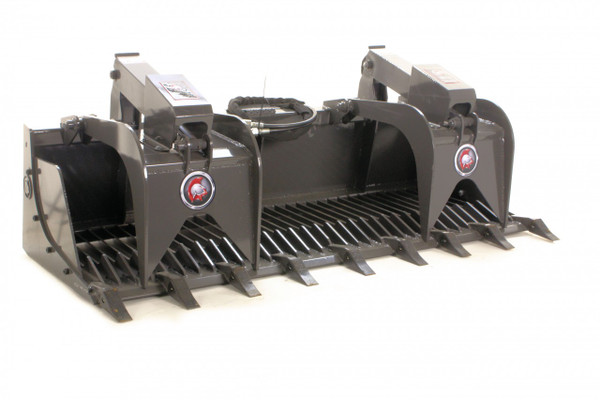 60" Wide Skid Steer Rock Grapple Bucket With Teeth