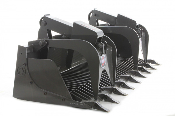 60" Wide Skid Steer Rock Grapple Bucket With Teeth