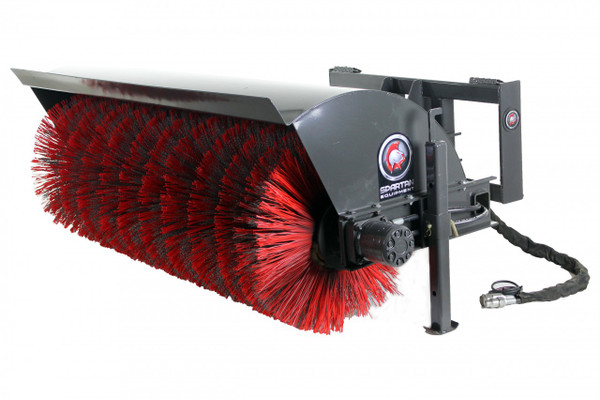 60" Wide Skid Steer Hydraulic Angle Broom Attachment With Poly Brushes Only