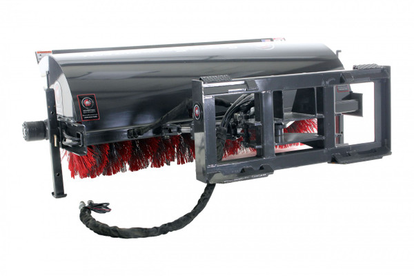 60" Wide Skid Steer Manual Angle Broom Attachment All Poly Brushes
