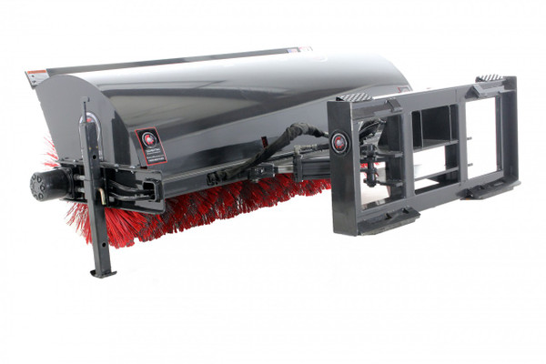 84" Wide Skid Steer Manual Angle Broom Attachment With Poly Brushes Only