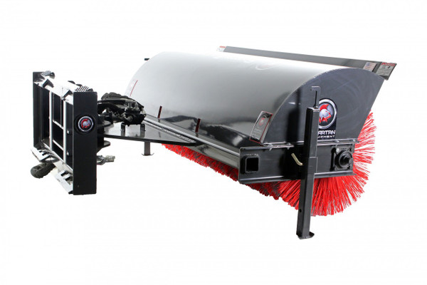 84" Wide Skid Steer Manual Angle Broom Attachment With Poly Brushes Only