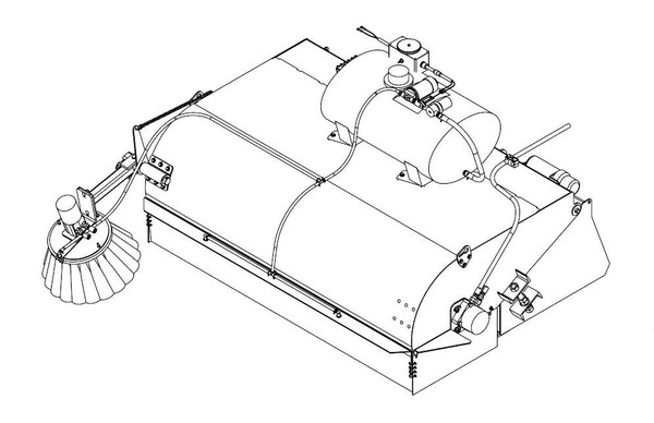 60" Wide Skid Steer Boxbroom Sweeper Attachment SE Series Poly|Wire Brush 15-25 gpm