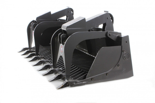 84" Wide Skid Steer Rock Grapple Bucket With Teeth