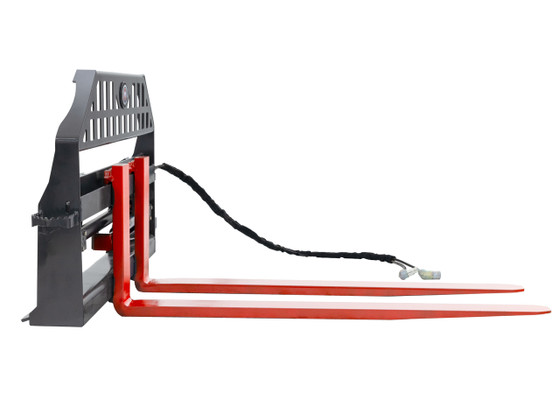 Skid Steer Pallet Fork Frame With 48" Long Tines Class II 4000 lbs Hydraulic Adjustable (Professional Series)