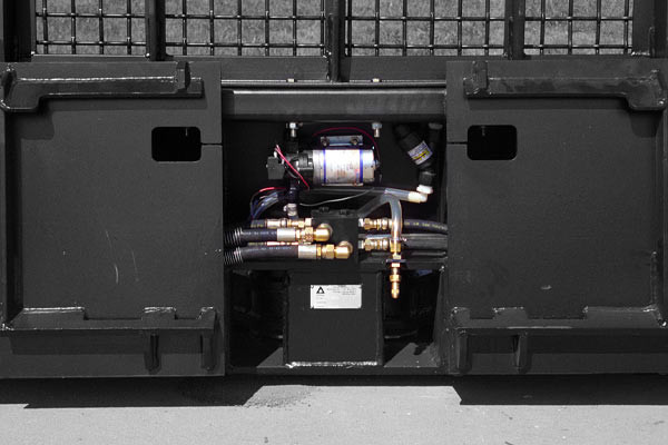 Skid Steer Tree Shear Attachment That Cuts Up To 14" Dia Trees  With Fixed Base and Double Arm Grapples Skid Steer Tree Shear Attachment That Cuts Up To 14" Dia Trees  With Fixed Base and Double Arm Grapples