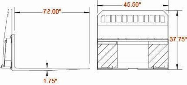 Skid Steer Pallet Fork Frame With 72" Long Tines Class III 8000 lbs (Industrial Series)