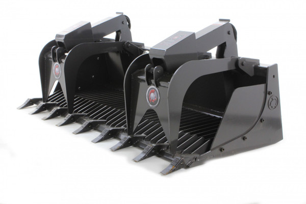 66" Wide Skid Steer Rock Grapple Bucket With Teeth