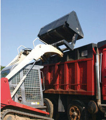96" Wide Skid Steer High Dump Bucket Attachment  96" Wide Skid Steer High Dump Bucket Attachment
