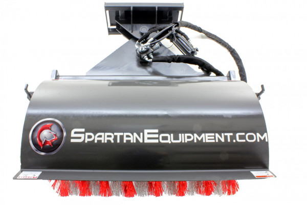 72" Wide Skid Steer Hydraulic Angle Broom Attachment With Poly & Wire Brushes