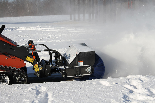 48" Wide Mini Skid Steer Hydraulic Angle Broom With Poly/Wire Brush (Industrial Series)
