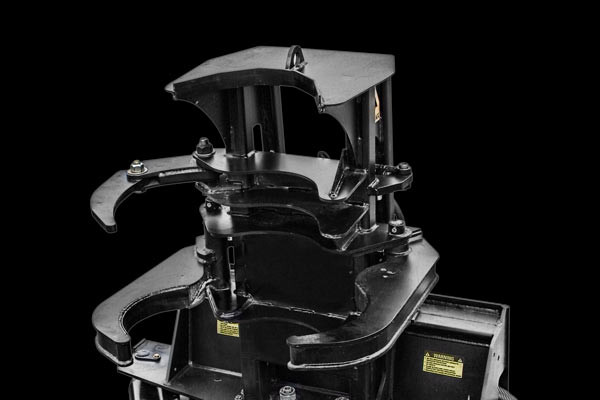 Skid Steer Tree Shear Attachment That Cuts Up To 14" Dia Trees With Fixed and Double Arm Grapples & Accumulator Skid Steer Tree Shear Attachment That Cuts Up To 14" Dia Trees With Fixed and Double Arm Grapples & Accumulator