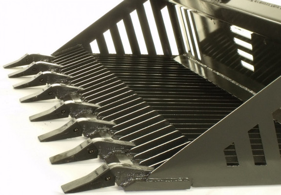 66" Wide Skid Steer Rock Bucket Attachment With Teeth