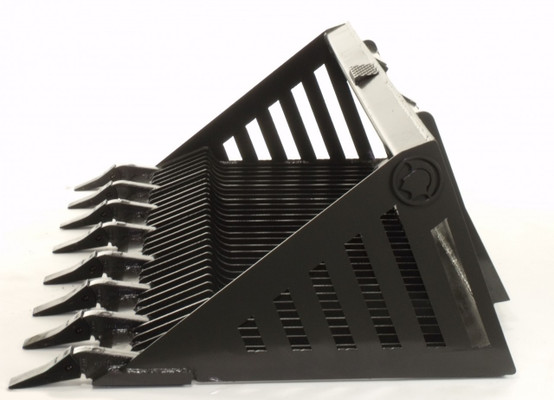 66" Wide Skid Steer Rock Bucket Attachment With Teeth