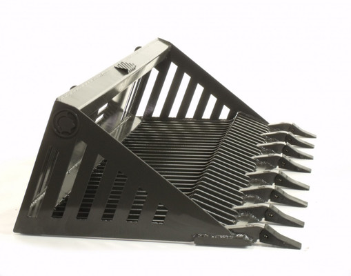 66" Wide Skid Steer Rock Bucket Attachment With Teeth