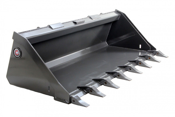 60" Wide Skid Steer Low Profile Bucket with Teeth