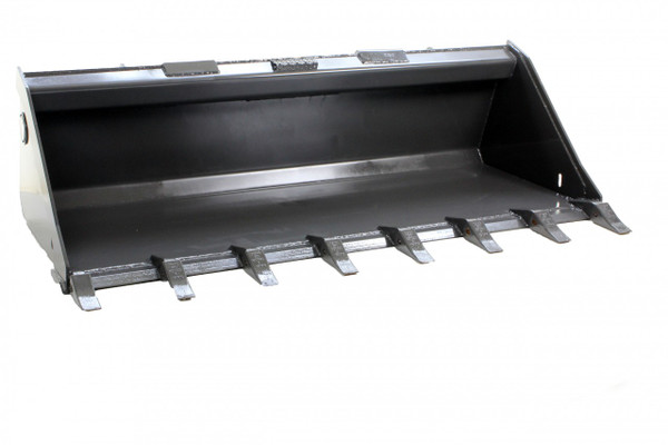 60" Wide Skid Steer Low Profile Bucket with Teeth