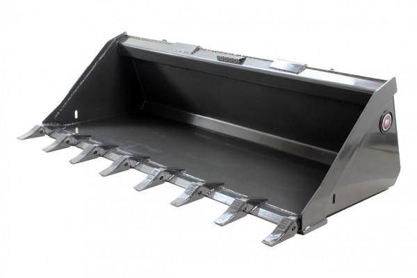 60" Wide Skid Steer Low Profile Bucket with Teeth